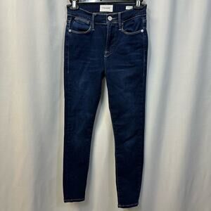 Frame Denim Le High Skinny Crop Blue Dark Wash Denim Jeans 26